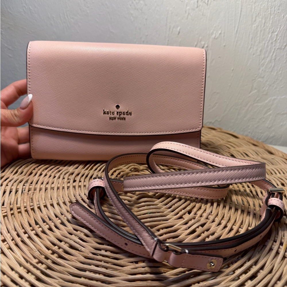 kate spade pale pink Saffiano Leather Crossbody Bag